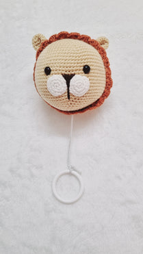 LION FACE CROCHET PULL MUSICAL TOY
