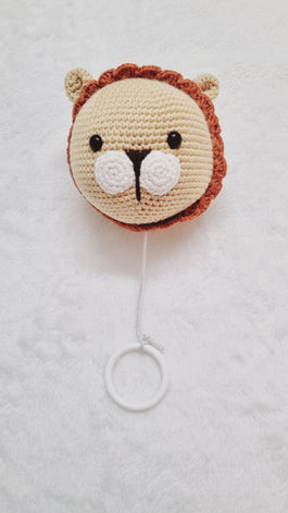 LION FACE CROCHET PULL MUSICAL TOY