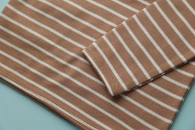 STRIPES FULL SLEEVES BROWN TSHIRT